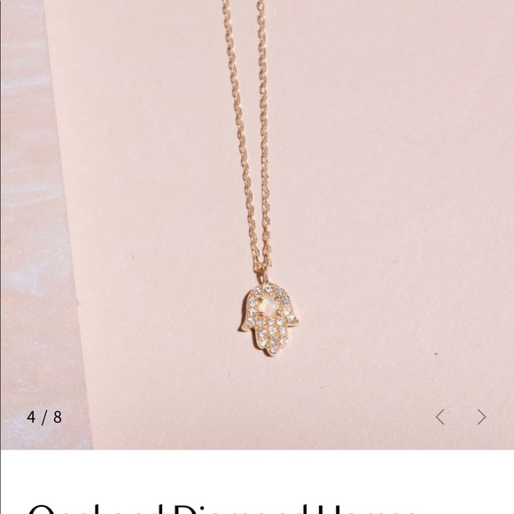 Brand new 14k gold hamsa diamond necklace - Picture 3 of 7